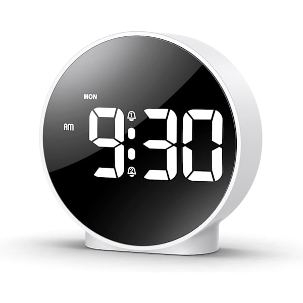 Digital väckarklocka, LED elektronisk klocka, liten skrivbordsklocka med 2 larm,