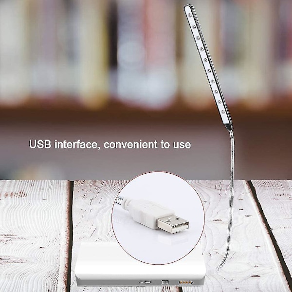 Usb Led-lys - 10 Super Bright Led-læselampe - Ingen batterier påkrævet Mobil strømforsyning Energibesparende computerlys