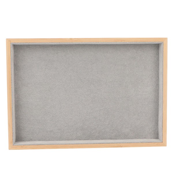 Promotion Træ Smykkebakke Klassisk Elegant Ridsefast Multifunktionelle Smykke Display Bakker til Øreringe Halskæder Armbånd Grå