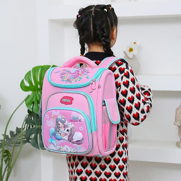 Hard Shell Primærskole Bag Full Open Space Bag Barnas Ryggsekk（D）