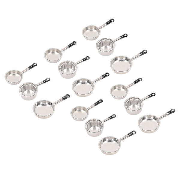 15 kpl Mini Pan -malli Nukketalo Keittiötarvike DIY Miniatyyrihuonekalut Kohtauslelu