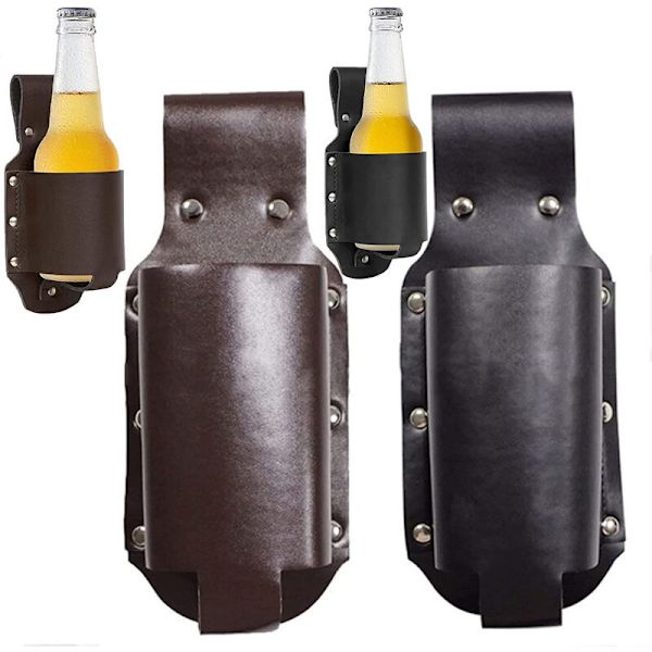 2-pack dryckesburk ölback, bärbar ölback, klassisk ölback, rymmer öl, burkar, dricksvatten, etc. (brun och svart)