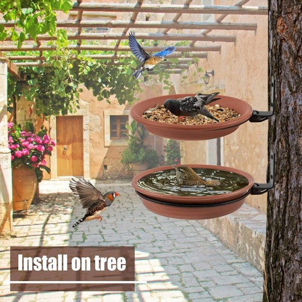 Fågelfröautomat, Utomhusfågelfröautomat, Vattendispenser, Hummingbird Feeder Bowl för bagagemontering, Set med 2, Set med 2