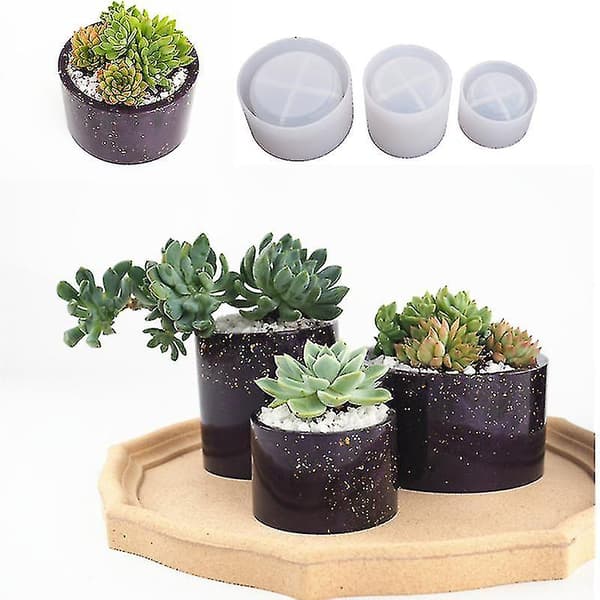 DIY Cylindrisk Blomsterpotteform Multifunktionel Håndlavet Silikoneform-s