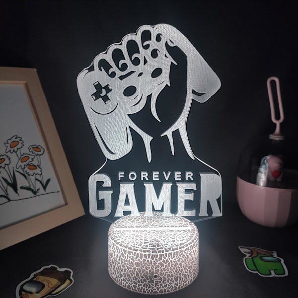 Game Over Neonlampa 3d Led Rgb Illusion Usb Nattljus Födelsedag Cool Present Till Vän Säng Spelrum Bord Färgglad DekorationLava Lamp Bas C