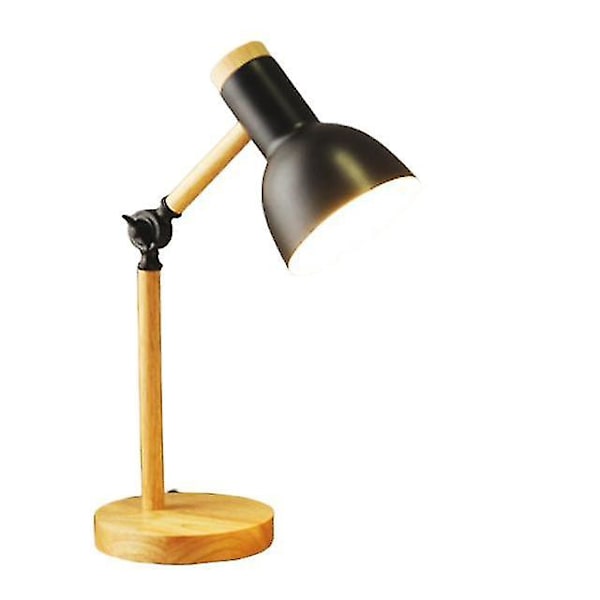 Nordisk Träkonst Järn Led Fällbar Enkel Skrivbordslampa Ögonskydd (svart)