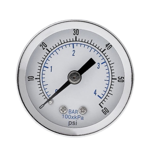 Luft-vatten-gas-tryckmätare Vakuumtryckmätare 0-60 Psi Bakre montering 1/8\" Npt