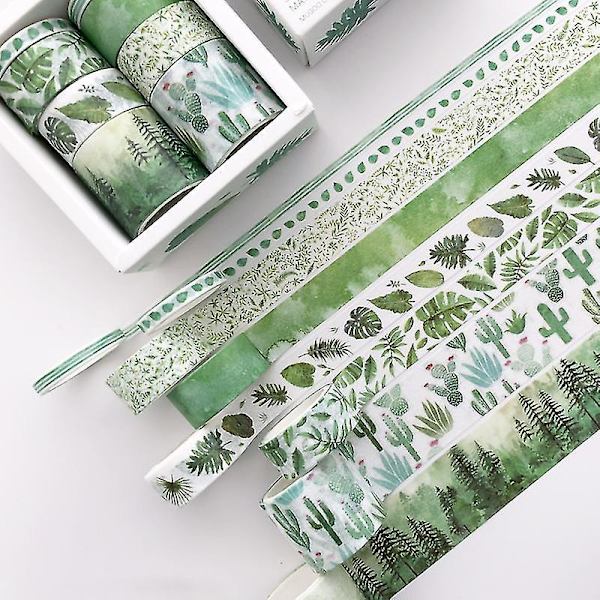 Söpö DIY-teipin paperitarvikkeet | Washi-teipin DIY-koulutarvikkeet - 8 kpl/setti Söpö väri - (Vihreä väri)