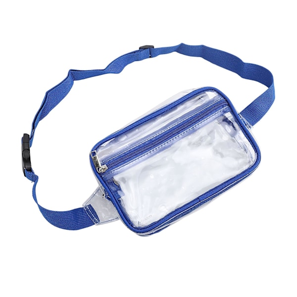 Stor kapacitet Vattentät Genomskinlig Sling Bag Transparent PVC Bröst Midjeväska för Sport Resor Blå