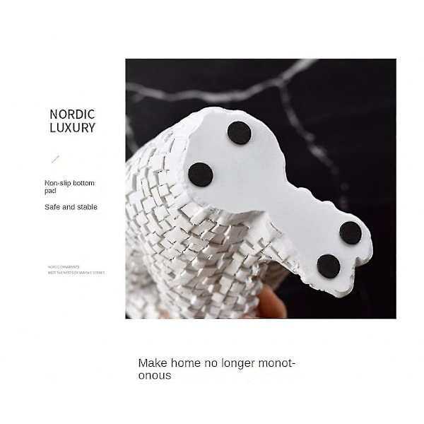 Mike Moderne Mosaikkskulpturer Enkle Moteskulpturer I Harpiks Moderne Skulpturer For Kontor Skrivebordsdekor For Kreativt Rom Hjem, Kontorstudie (hvit)