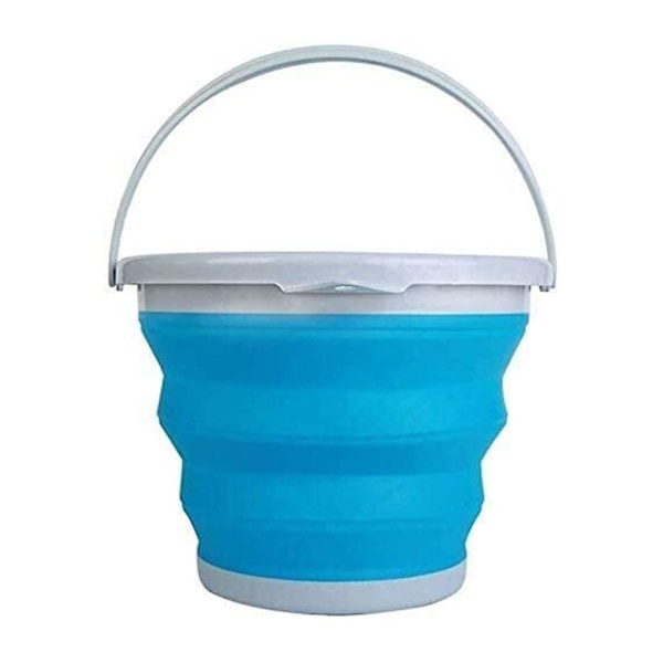 Hopfällbar hink med handtag hopfällbara strandleksaker, små plasthinkar（5L）