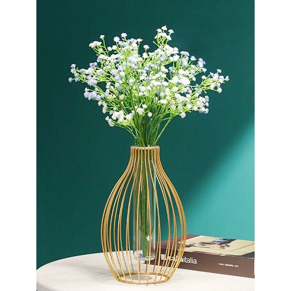 Kök Dekoration Guld Vas Blomsterarrangemang Vacker Järn Blomsterställ Present Skrivbordsdekoration Metall Växthållare
