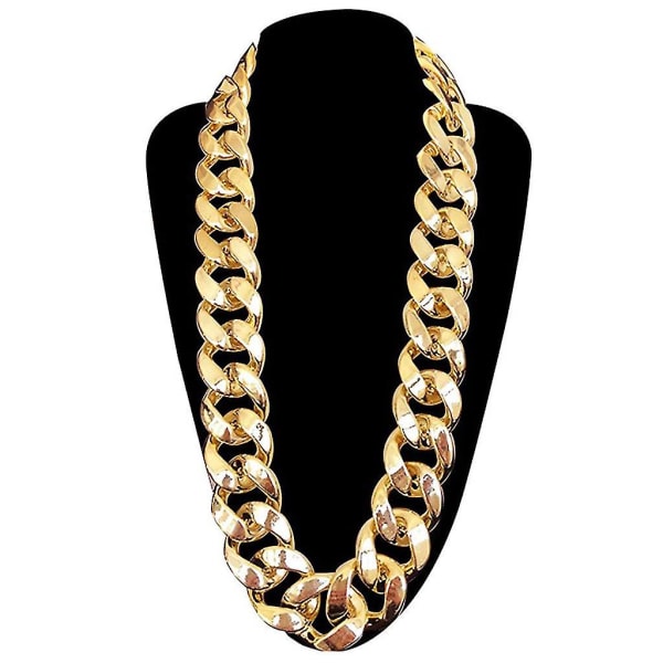 Män Chunky Halsband, Rapper Fake Guldkedja 90-tal Hip Hop Fake Guld Halsband Kostymtillbehör (27,5 "1,37")