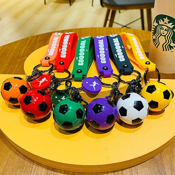 Grön fotbollsnyckelring, mini fotbollsnyckelring fotbollslag present sportbollar presentpåse fyllmedel för fest