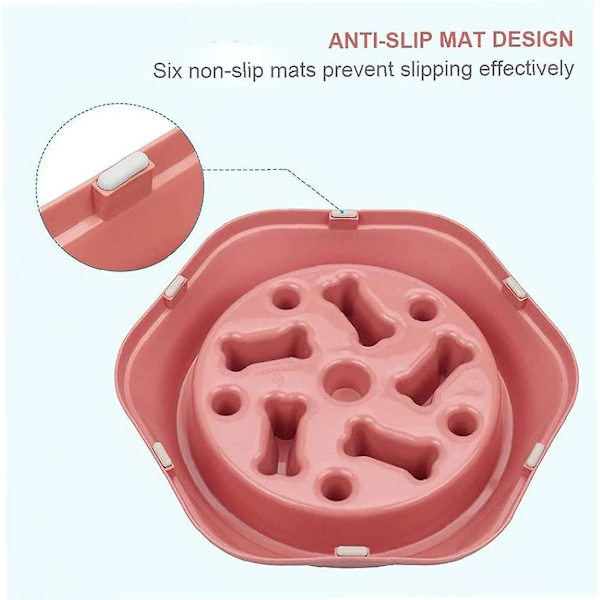 Långsam ätande hundskål, halkfri, rolig interaktiv husdjursskål, minska kvävning uppblåsthet stoppa överätning långsam matare skål för små hundar katter