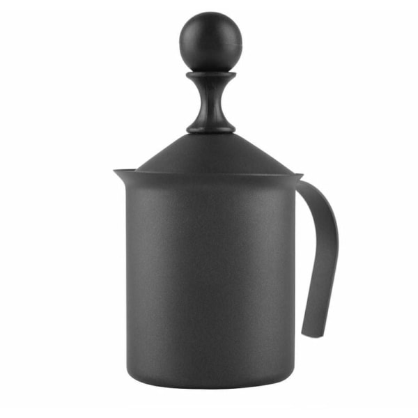 Manuell rostfritt stål dubbelnät Mesh Skummaskin Kaffedekoreringsverktyg (400 ml)