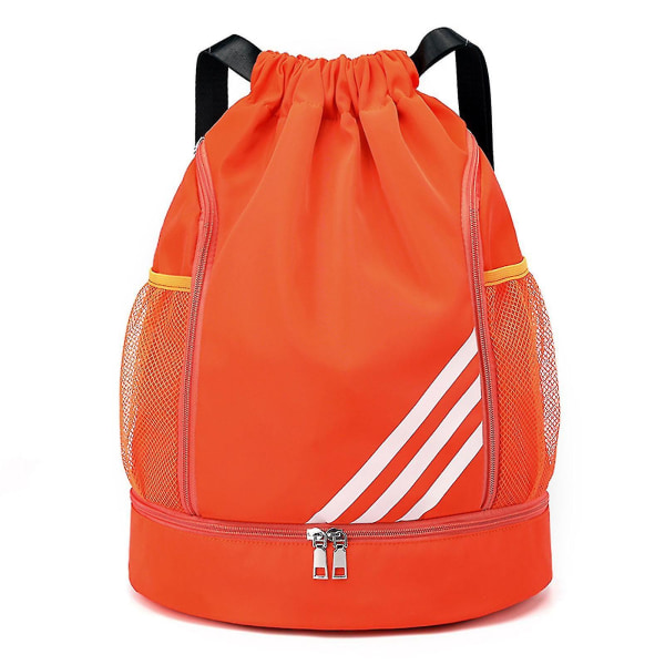 Vedenpitävä kiristysnauha reppu urheilukassi kengät osastolla, vedenpitävä kiristysnauha reppu miehille naisille（Oranssi）