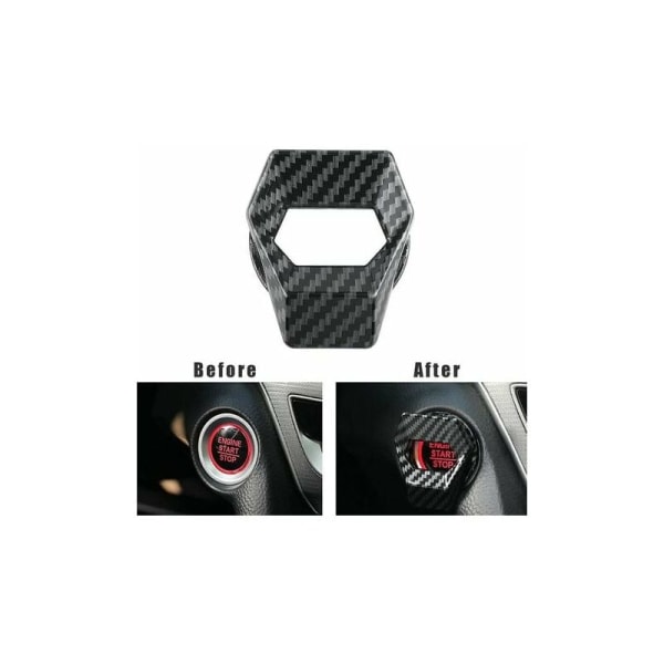 DOPA Universal Car Styling Sticker Auto Engine Start Stop Button Cover Ring Ignition Start Stop Button Accessories Carbon Fiber Trim Snap Button