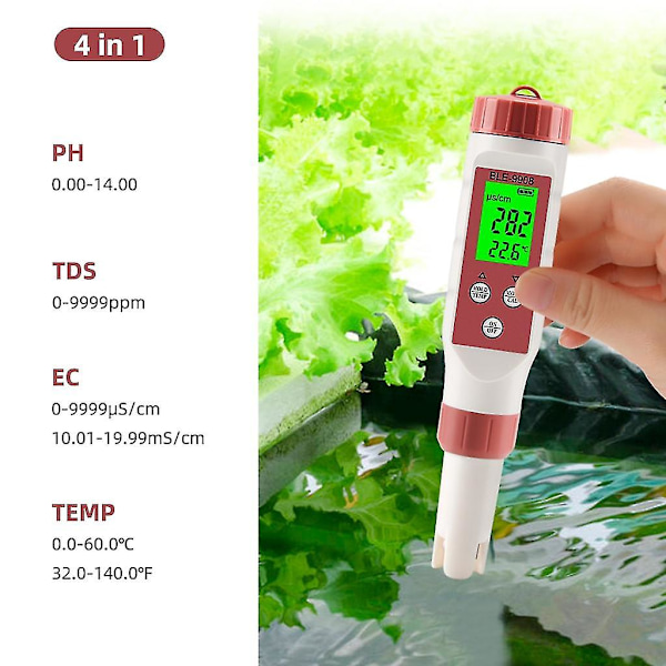 Bærbar digital vandkvalitetstester pen meter Ez-9908 akvarium saltvandstanke