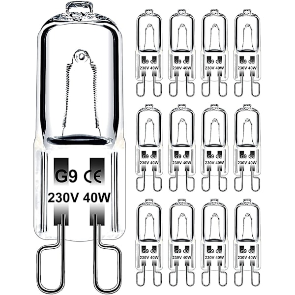 G9-ljuskälla 40w 230v dimbar varmvit, G9-halogenlampa 300c tolerans, G9-ugnslampa för mikrovågsugn spis taklampor, förpackning med