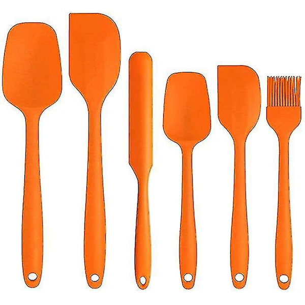 Silikonespatelsæt, 6 stk. Non-stick gummi 447f varme med rustfrit stål kerne spatler til madlavning