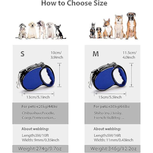 Hundetrekk Retrekkbar Hundebånd For Små Mellomstore Hunder Retrekkbar Hundebånd Nylon Sterk