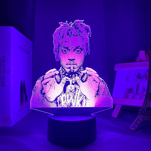 3D-lampa Juice Wrld LED-nattlampa för heminredning Färgglad nattlampa Present till fans Juice WrldAU28