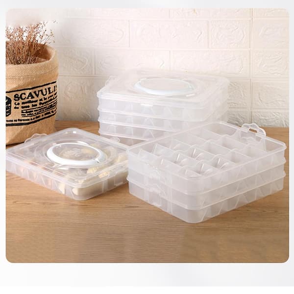 Torage Box Multi-level Quick-frozen Dumpling Box Transparent Refrigerator Quick-frozen Dumpling - B（som vist)