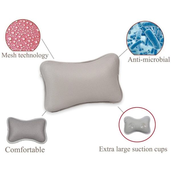 Badkudde benform 3D mesh badkarskudde Vit