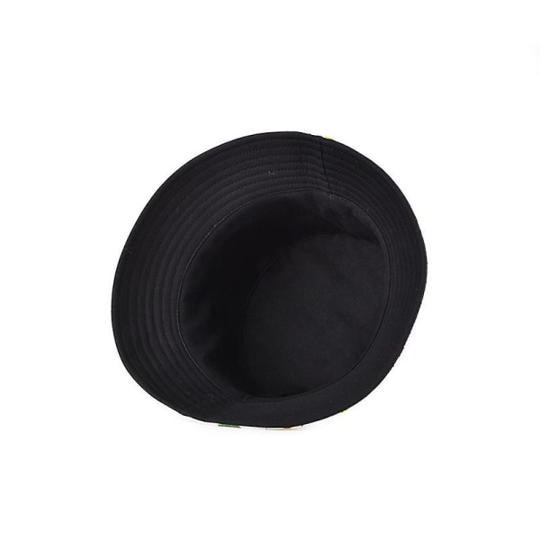 Unisex dubbelsidig hatt, hinkhatt, hinkhatt, flerfärgad tvättbar solhatt i bomull , cap 22 tum -23 tum (vit avokado)