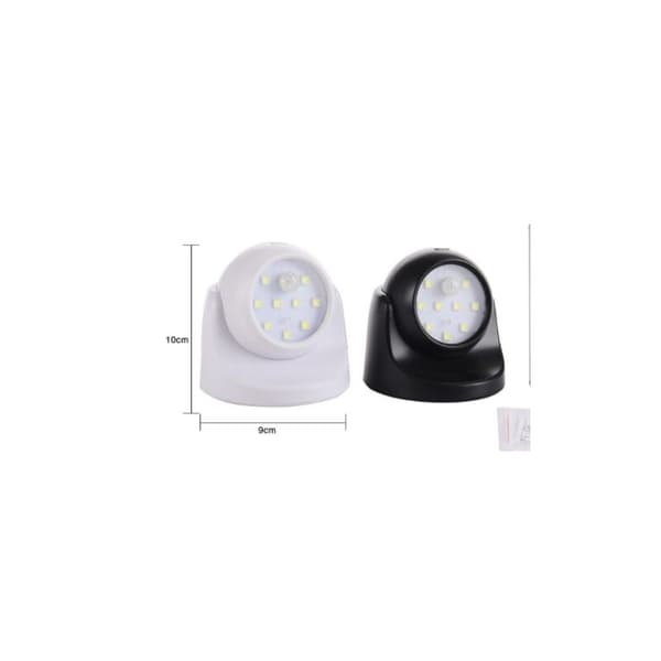 9LED human body light control dual induction energy-saving lamp 360 degree rotation automatic induction work light white + black