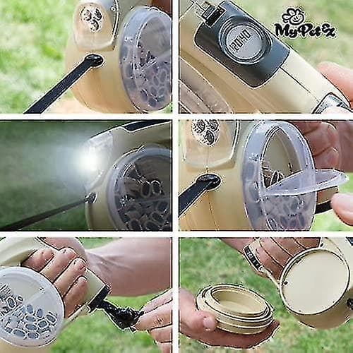 6 in 1 Beige Retractable Dog Leash