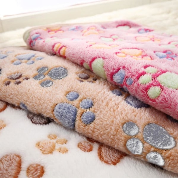 Fluffy hundetæppe blødt og varmt polyester fleece vaskbart kæledyrstæppe
