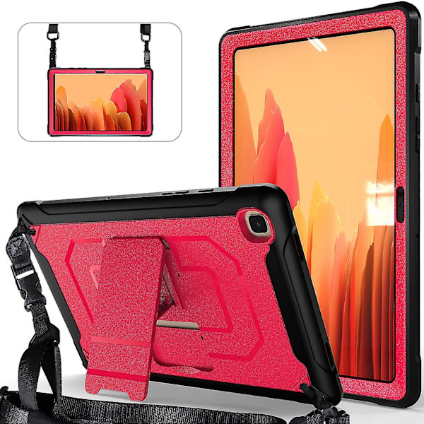 Shiny Surface Etui til Samsung Tab A7 10,4 Tommer Med Aftagelig Skulderrem, Justerbart Stativ, Opbevaringspose, Fuld Beskyttelse
