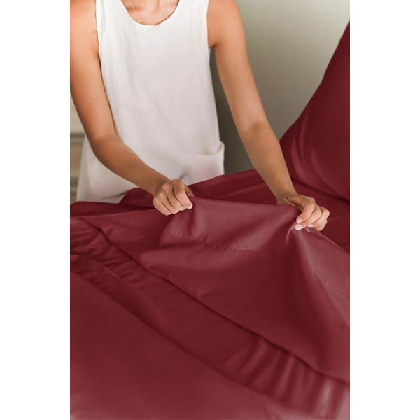 Queen size lakanset - Andningsbara och kylande lakan - Hotell lyxiga lakan - Extra mjuka - Djupa fickor - Lätt passform - 4-delat set - Rynkfria - Com