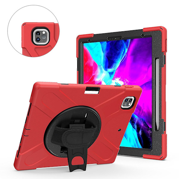 Pen Holder Case til Ipad Pro 12.9 Tommer Med Håndrem, Justerbar Stativ, Kamera Beskyttelse