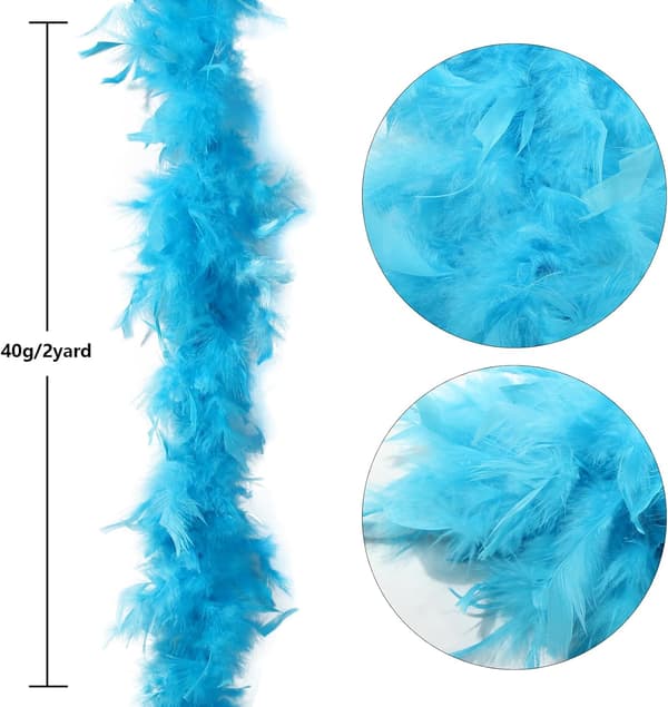 Fjäderscarf, 40g pysselmaterial, bröllopsfest Halloween-dekoration (Blå A)