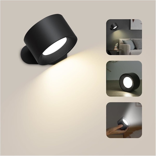 Indoor Wall Light, Touch Led Wall Lamp With Usb Charging Port Touch Control, 3 Brightness Levels 3 Temperatures 360 Rotatable Bedside Lamp For Bedroom