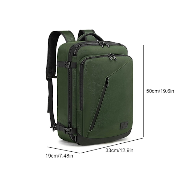 Carry On Backpack, Extra Large Travel Backpack Expandable Airplane Approved Weekender Bag（Grön）