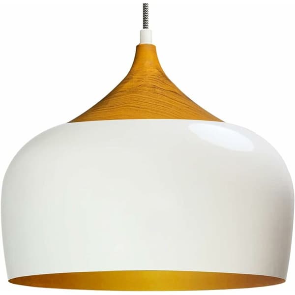 Krona av trä vit metall E27 diameter: 30 cm