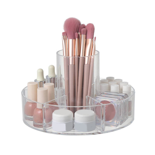 2 stk. Kosmetisk opbevaringsstativ Krydderier Makeup drejeskive Organizer Roterende bakke til smykker Multifunktion (Transparent)