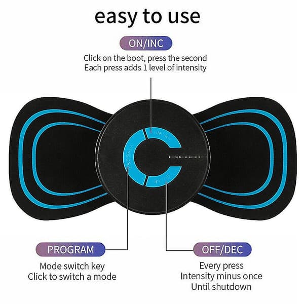Bärbar Ems Mini Elektrisk Nacke Rygg Massager Cervical Massage Patch Stimulator（A）
