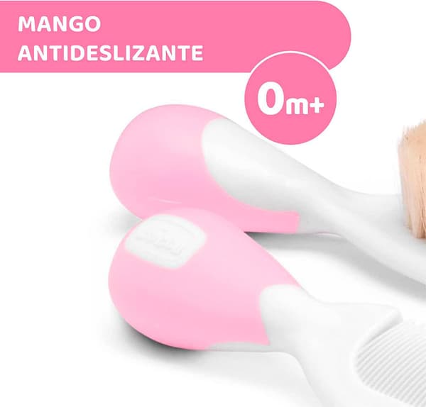 Naturbørste og kam rosa