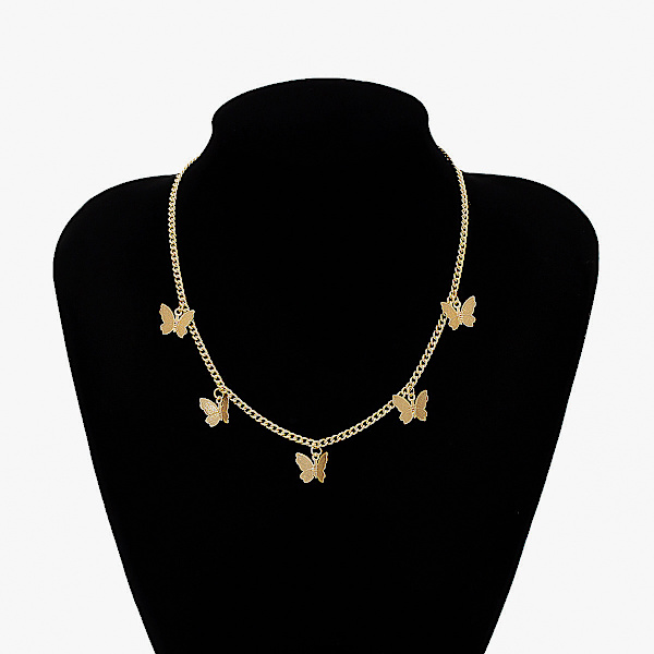Koreansk stil fjärilshalsband accessoarer Guld