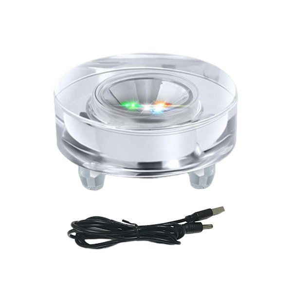 Led-lysbase multifunksjonell USB-stativ for akrylstatuer, kopp, vase, stativ i stil E