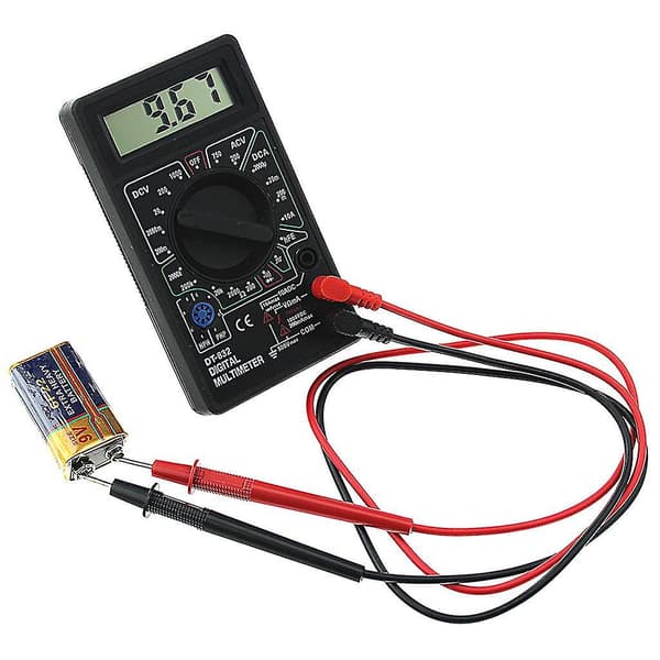Professionel Dt832 Digital Multimeter LCD til DC AC Voltmeter Ammeter Ohm Tester（Sort）