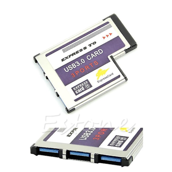 54mm Express-kortti 3-porttinen USB 3.0 -sovitin Expresscard kannettavalle tietokoneelle Fl1100-piiri