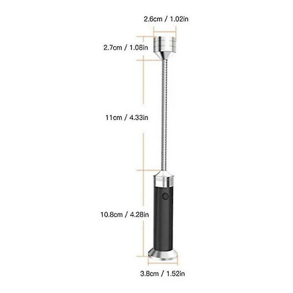 2 stk magnetisk justerbar grilllampe for utendørs grilltilbehør