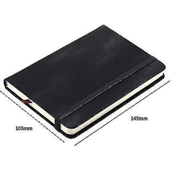 2 st fickanteckning A6 svart liten anteckningsblock läder journal anteckningsblock tjockt papper anteckningsblock med 200 sidor (14,5 x 9,5 cm)