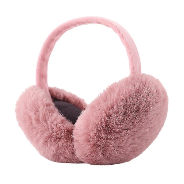 Unisex Detachable Plush Earmuffs Winter Earflap Warmers Ear Muffs（Pink）